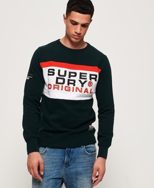 Superdry Trophy Férfi Pulóver Zöld | BXTFE7381